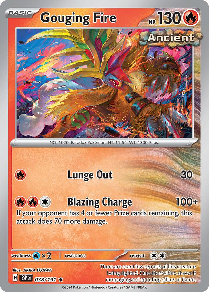 038, Fire, Normal, Promo, Scarlet & Violet: Surging Sparks, Water [x2] Gouging Fire (038/191) (Theme Deck Exclusive) [Scarlet & Violet: Surging Sparks] - Trading Card World