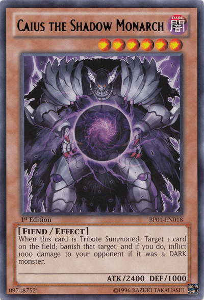 1st Edition, Battle Pack: Epic Dawn, Dark, Effect Monster, Fiend, Rare, Unlimited Caius the Shadow Monarch [BP01-EN018] Rare - Trading Card World