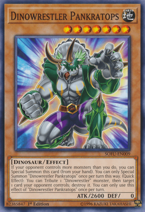 1st Edition, Common, Dinosaur, Earth, Effect Monster, Soul Fusion, Unlimited Dinowrestler Pankratops [SOFU-EN009] Common - Trading Card World