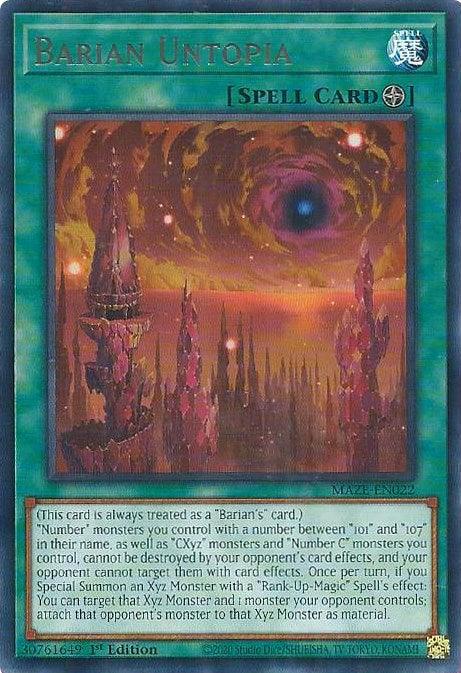 1st Edition, Field Spell, Maze of Memories, Rare, Spell Barian Untopia [MAZE-EN022] Rare - Trading Card World