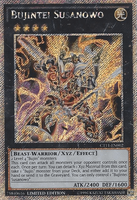 2014 Mega-Tins, Beast-Warrior, Light, Limited, Secret Rare, Xyz/Effect Monster Bujintei Susanowo [CT11-EN002] Secret Rare - Trading Card World