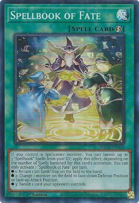 1st Edition, Maze of Memories, Quick-Play Spell, Spell, Super Rare Spellbook of Fate [MAZE-EN059] Super Rare - Trading Card World