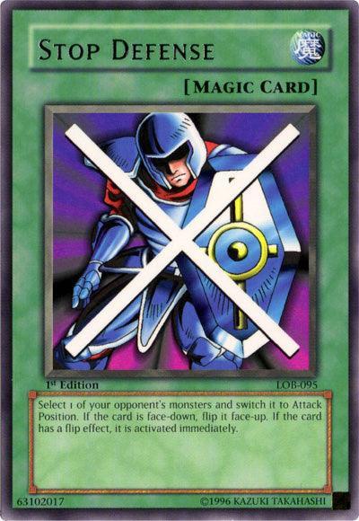 1st Edition, Normal Spell, Rare, Spell, The Legend of Blue Eyes White Dragon, Unlimited Stop Defense [LOB-095] Rare - Trading Card World