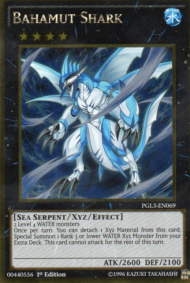 1st Edition, Gold Rare, Premium Gold: Infinite Gold, Sea Serpent, Water, Xyz/Effect Monster Bahamut Shark [PGL3-EN069] Gold Rare - Trading Card World
