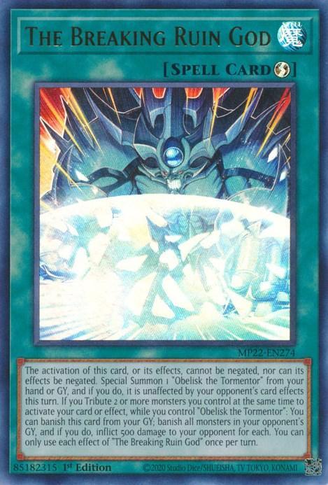 1st Edition, 2022 Tin of the Pharaoh's Gods, Quick-Play Spell, Spell, Ultra Rare The Breaking Ruin God [MP22-EN274] Ultra Rare - Trading Card World