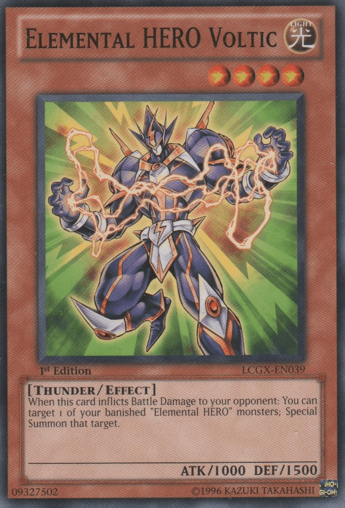 1st Edition, Common, Effect Monster, Legendary Collection 2, Light, Thunder, Unlimited Elemental HERO Voltic [LCGX-EN039] Common - Trading Card World