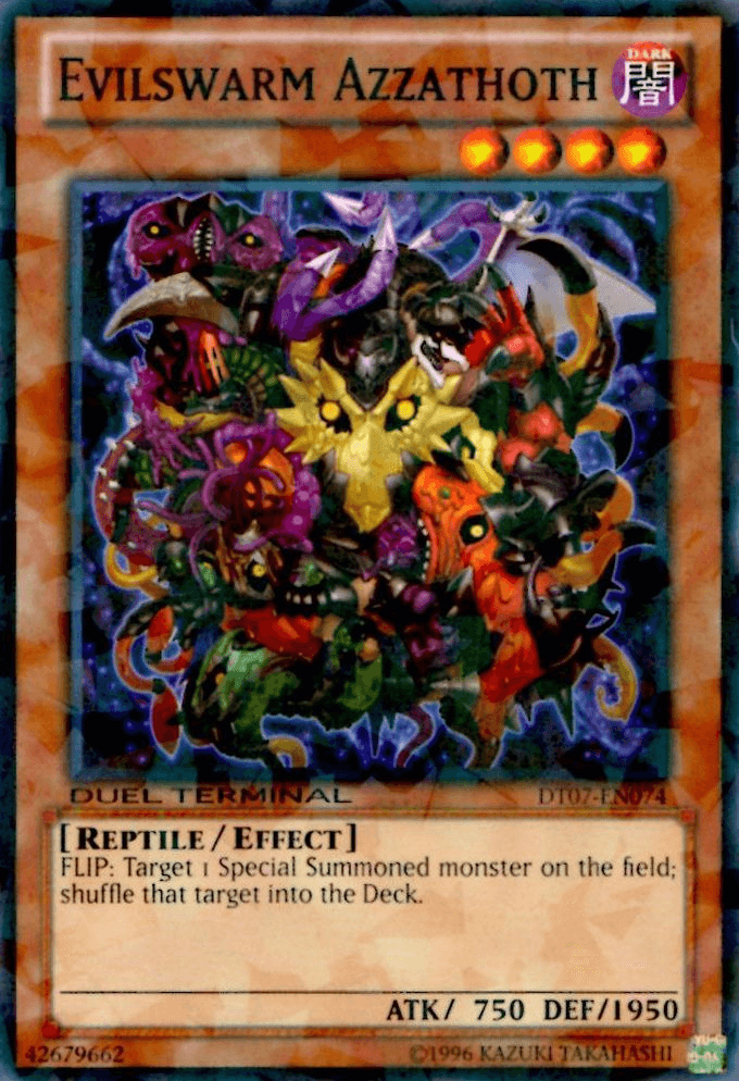 Common, Dark, Duel Terminal 7, Effect Monster, Limited, Reptile Evilswarm Azzathoth [DT07-EN074] Common - Trading Card World