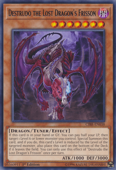 1st Edition, Circuit Break, Dark, Dragon, Rare, Tuner/Effect Monster, Unlimited Destrudo the Lost Dragon's Frisson [CIBR-EN038] Rare - Trading Card World