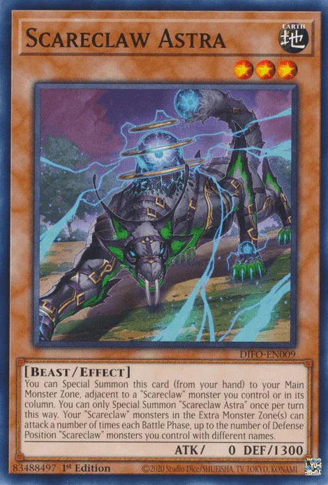 1st Edition, Beast, Common, Dimension Force, Earth, Effect Monster Scareclaw Astra [DIFO-EN009] Common - Trading Card World