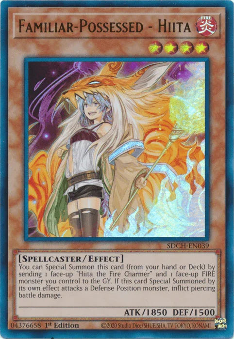1st Edition, Effect Monster, Fire, Spellcaster, Structure Deck: Spirit Charmers, Ultra Rare Familiar-Possessed - Hiita (Alternate Art) [SDCH-EN039] Ultra Rare - Trading Card World