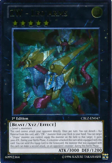 1st Edition, Beast, Cosmo Blazer, Light, Ultimate Rare, Unlimited, Xyz/Effect Monster ZW - Leo Arms [CBLZ-EN047] Ultimate Rare - Trading Card World