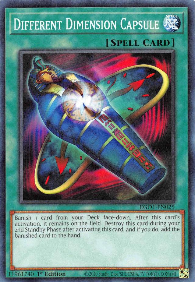 Common, Egyptian God Deck: Obelisk the Tormentor Unlimited, Normal Spell, Spell, Unlimited Different Dimension Capsule [EGO1-EN025] Common - Trading Card World