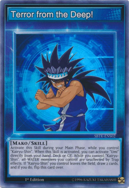 1st Edition, Mako, Skill, Speed Duel: Trials of the Kingdom, Super Rare Terror from the Deep! [SBTK-ENS02] Super Rare - Trading Card World