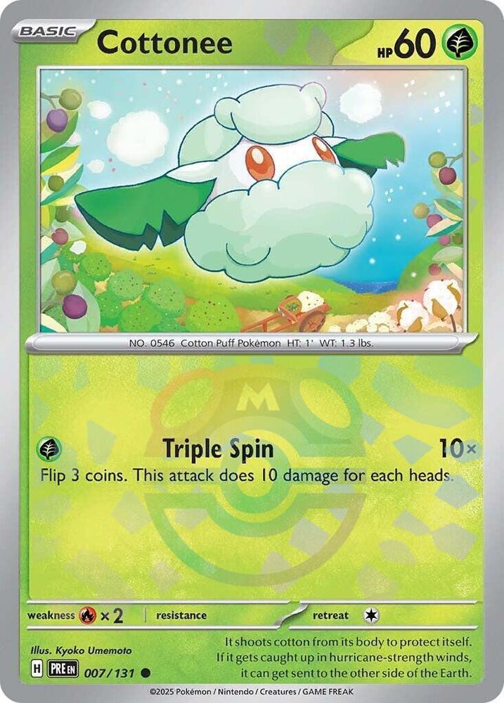 Scarlet & Violet: Prismatic Evolutions Cottonee (007/131) (Master Ball Pattern) [Scarlet & Violet: Prismatic Evolutions] - Trading Card World
