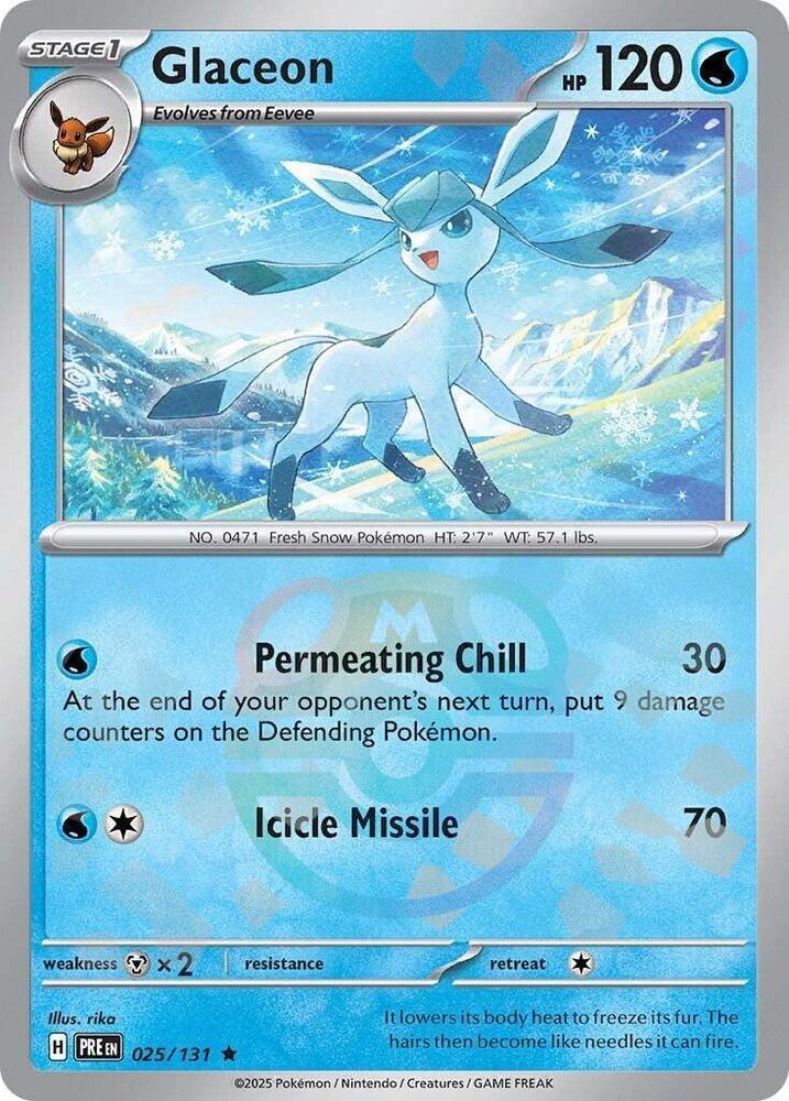 Scarlet & Violet: Prismatic Evolutions Glaceon (025/131) (Master Ball Pattern) [Scarlet & Violet: Prismatic Evolutions] - Trading Card World