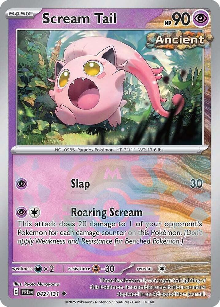 042, Scarlet & Violet: Prismatic Evolutions Scream Tail (042/131) (Master Ball Pattern) [Scarlet & Violet: Prismatic Evolutions] - Trading Card World
