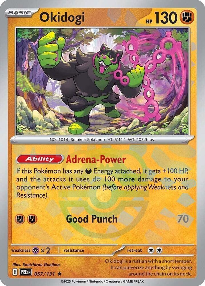 057, Scarlet & Violet: Prismatic Evolutions Okidogi (057/131) (Master Ball Pattern) [Scarlet & Violet: Prismatic Evolutions] - Trading Card World