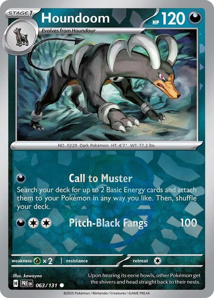 063, Scarlet & Violet: Prismatic Evolutions Houndoom (063/131) (Master Ball Pattern) [Scarlet & Violet: Prismatic Evolutions] - Trading Card World
