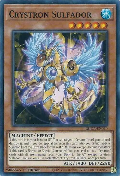 1st Edition, Common, Effect Monster, Machine, Supreme Darkness, Water Crystron Sulfador [SUDA-EN020] Common - Trading Card World