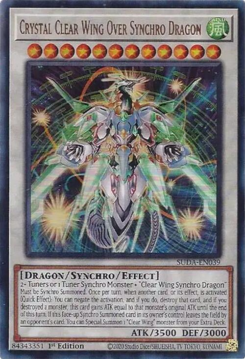 1st Edition, Dragon, Supreme Darkness, Synchro/Effect Monster, Ultra Rare, Wind Crystal Clear Wing Over Synchro Dragon [SUDA-EN039] Ultra Rare - Trading Card World