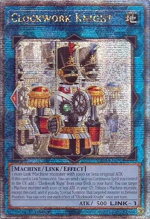 1st Edition, Earth, Link/Effect Monster, Machine, Quarter Century Secret Rare, Supreme Darkness Clockwork Knight (Quarter Century Secret Rare) [SUDA-EN050] Quarter Century Secret Rare - Trading Card World