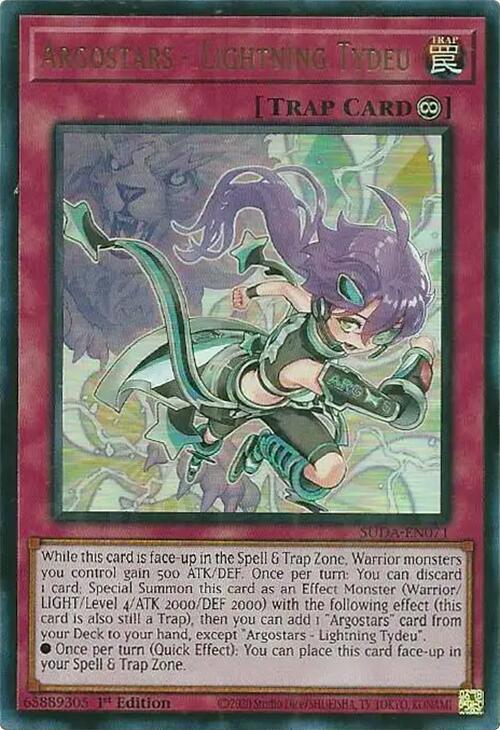 1st Edition, Continuous Trap, Supreme Darkness, Trap, Ultra Rare Argostars - Lightning Tydeu [SUDA-EN071] Ultra Rare - Trading Card World