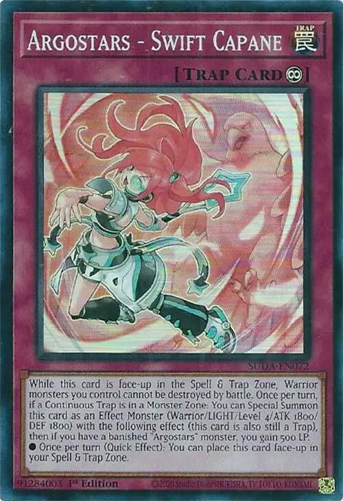 1st Edition, Continuous Trap, Super Rare, Supreme Darkness, Trap Argostars - Swift Capane [SUDA-EN072] Super Rare - Trading Card World