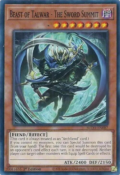 1st Edition, Common, Dark, Effect Monster, Fiend, Supreme Darkness Beast of Talwar - The Sword Summit [SUDA-EN087] Common - Trading Card World
