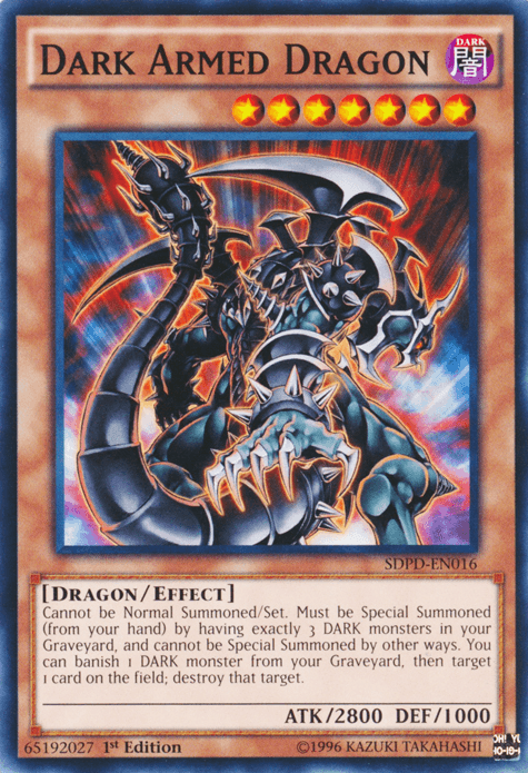 1st Edition, Common, Dark, Effect Monster, Fiend, Structure Deck: Pendulum Domination Dark Armed Dragon [SDPD-EN016] Common - Trading Card World