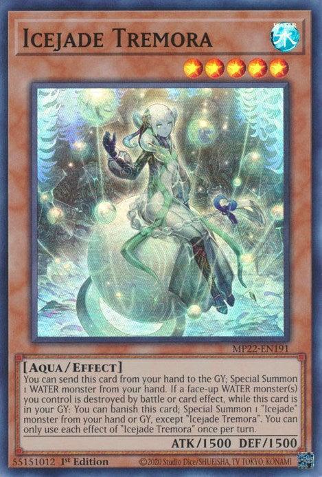 1st Edition, 2022 Tin of the Pharaoh's Gods, Aqua, Effect Monster, Super Rare, Water Icejade Tremora [MP22-EN191] Super Rare - Trading Card World