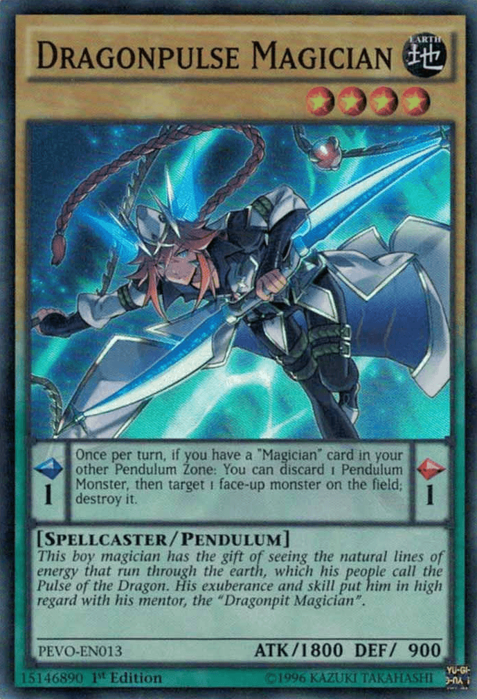 1st Edition, Earth, Pendulum Evolution, Pendulum Monster, Spellcaster, Super Rare Dragonpulse Magician [PEVO-EN013] Super Rare - Trading Card World