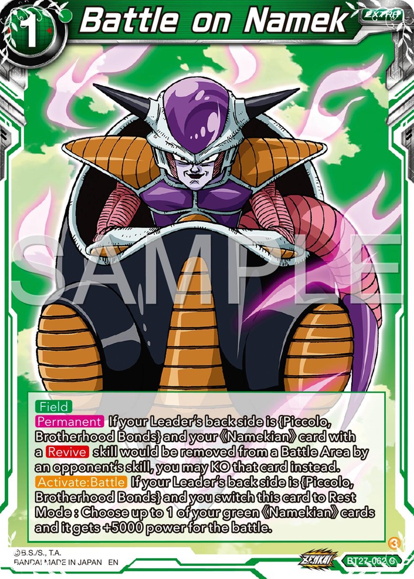 BT27-062, Common, Extra, Green, History of Z, Normal, Parallel Foil Battle on Namek (BT27-062) [History of Z] - Trading Card World