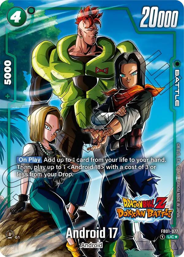  Android 17 (FB01-077) (Dragon Ball Z Dokkan Battle Alternate Art) [Awakened Pulse] - Trading Card World