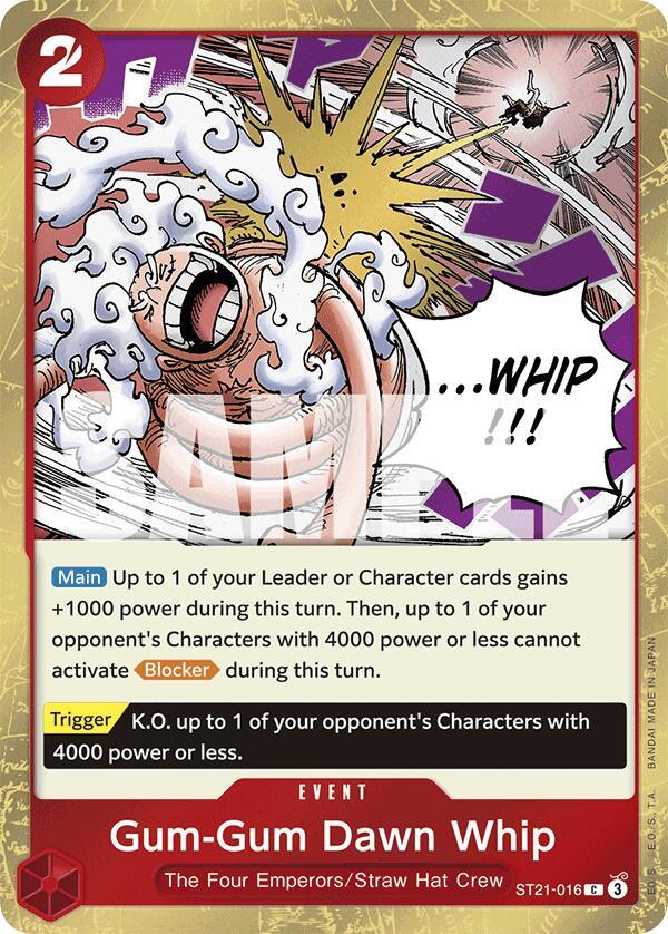 Common, Event, Starter Deck EX: Gear 5, Starter Decks, Straw Hat Crew, The Four Emperors Gum-Gum Dawn Whip [Starter Deck EX: Gear 5] - Trading Card World