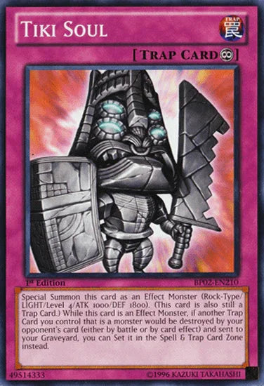1st Edition, Battle Pack 2: War of the Giants, Common, Continuous Trap, Trap, Unlimited Tiki Soul [BP02-EN210] Common - Trading Card World