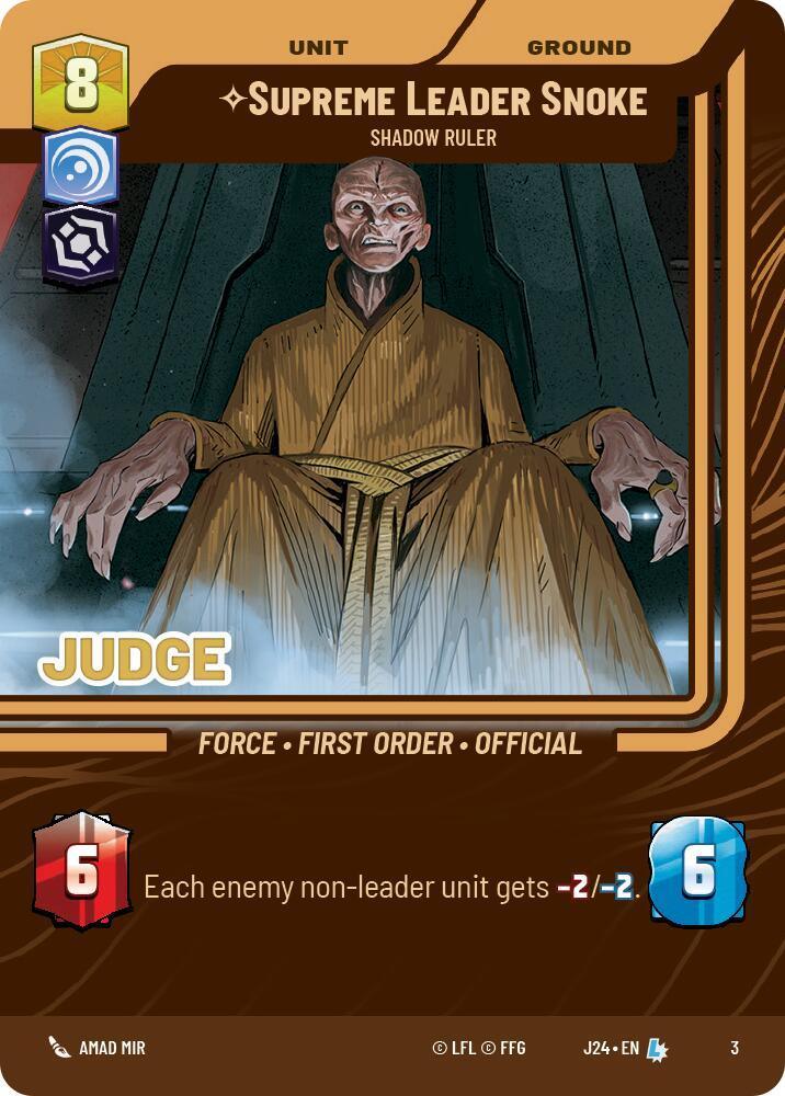  Supreme Leader Snoke - Shadow Ruler (3) [Judge Promos] - Trading Card World