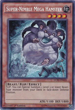 1st Edition, Beast, Earth, Flip/Effect Monster, Legendary Collection 5D's, Secret Rare Super-Nimble Mega Hamster [LC5D-EN226] Secret Rare - Trading Card World