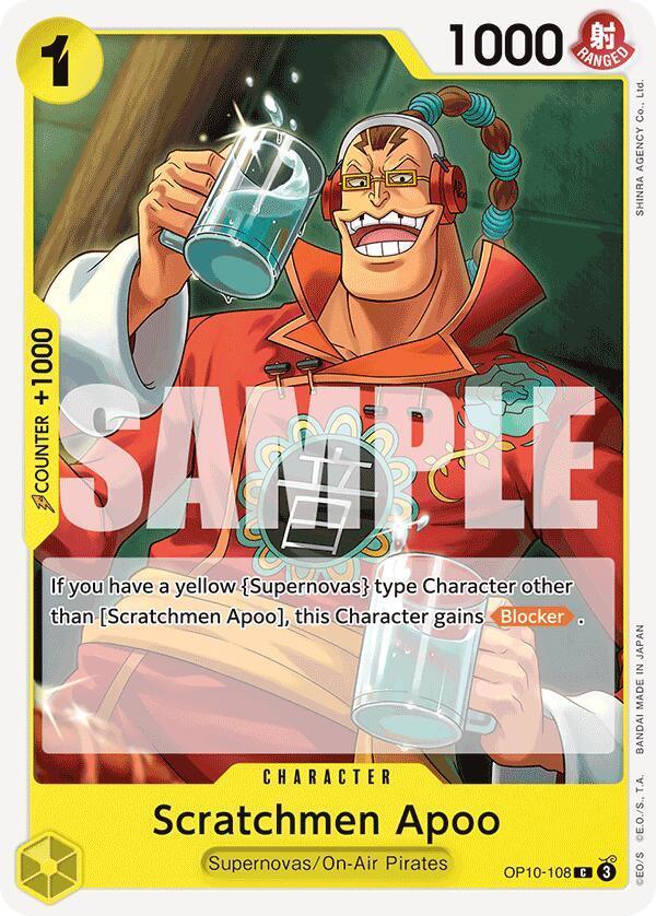 Character, Common, On-Air Pirates, Royal Blood, Supernovas Scratchmen Apoo [Royal Blood] - Trading Card World