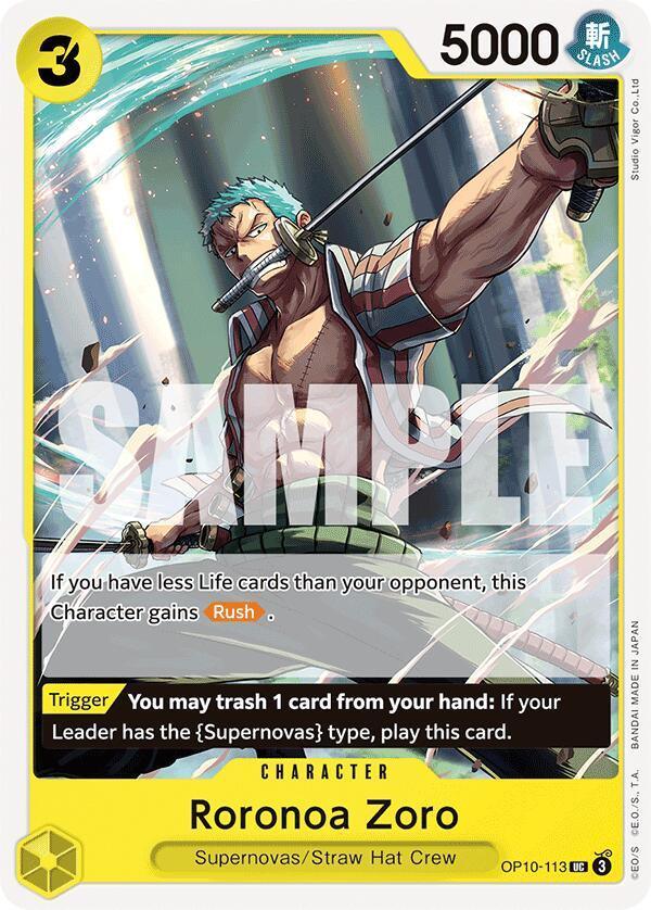 Character, Royal Blood, Straw Hat Crew, Supernovas, Uncommon Roronoa Zoro (113) [Royal Blood] - Trading Card World
