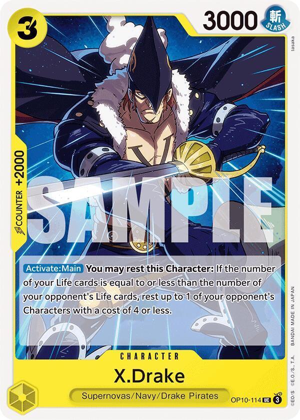 Character, Drake Pirates, Navy, Royal Blood, Supernovas, Uncommon X.Drake [Royal Blood] - Trading Card World