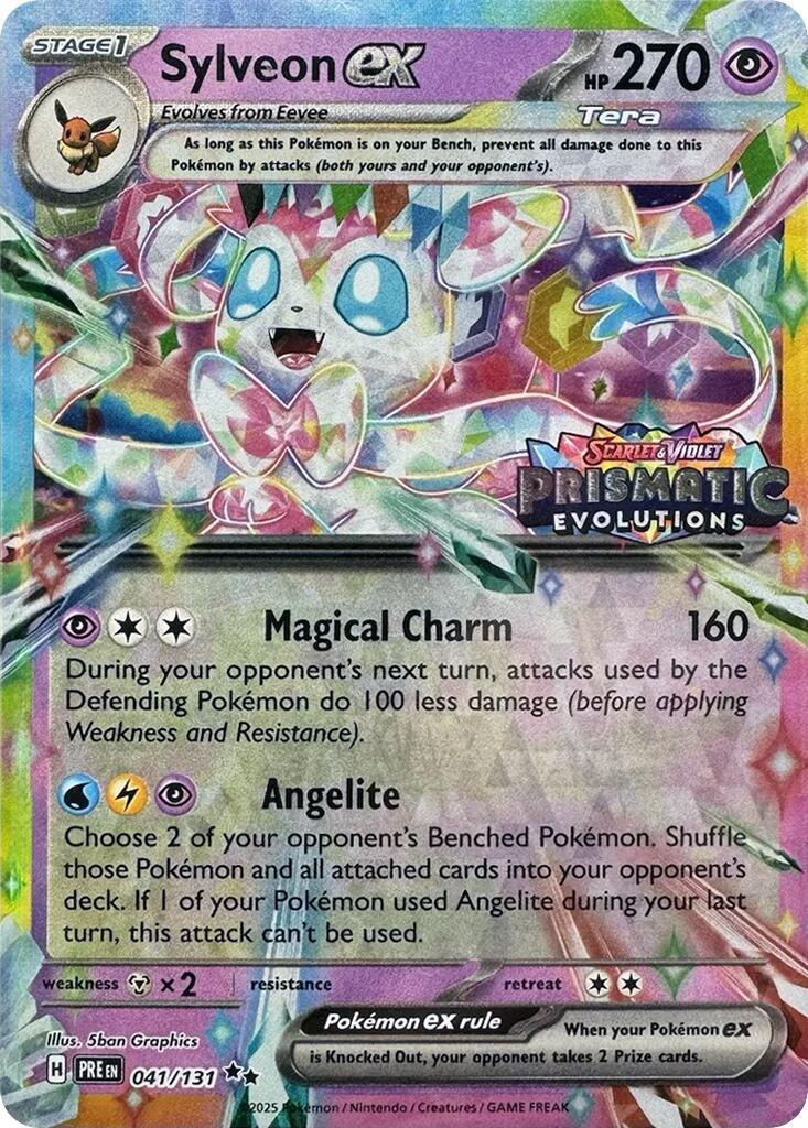 041, Holofoil, Metal [x2], Promo, Psychic, Scarlet & Violet: Prismatic Evolutions Sylveon ex (041/131) (Prismatic Evolutions Stamp) [Scarlet & Violet: Prismatic Evolutions] - Trading Card World