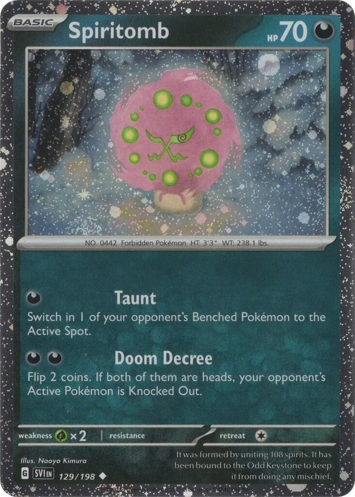 129, Darkness, Grass [x2], Holofoil, Scarlet & Violet: Black Star Promos, Uncommon Spiritomb (129/198) (Cosmo Holo) [Scarlet & Violet: Black Star Promos] - Trading Card World