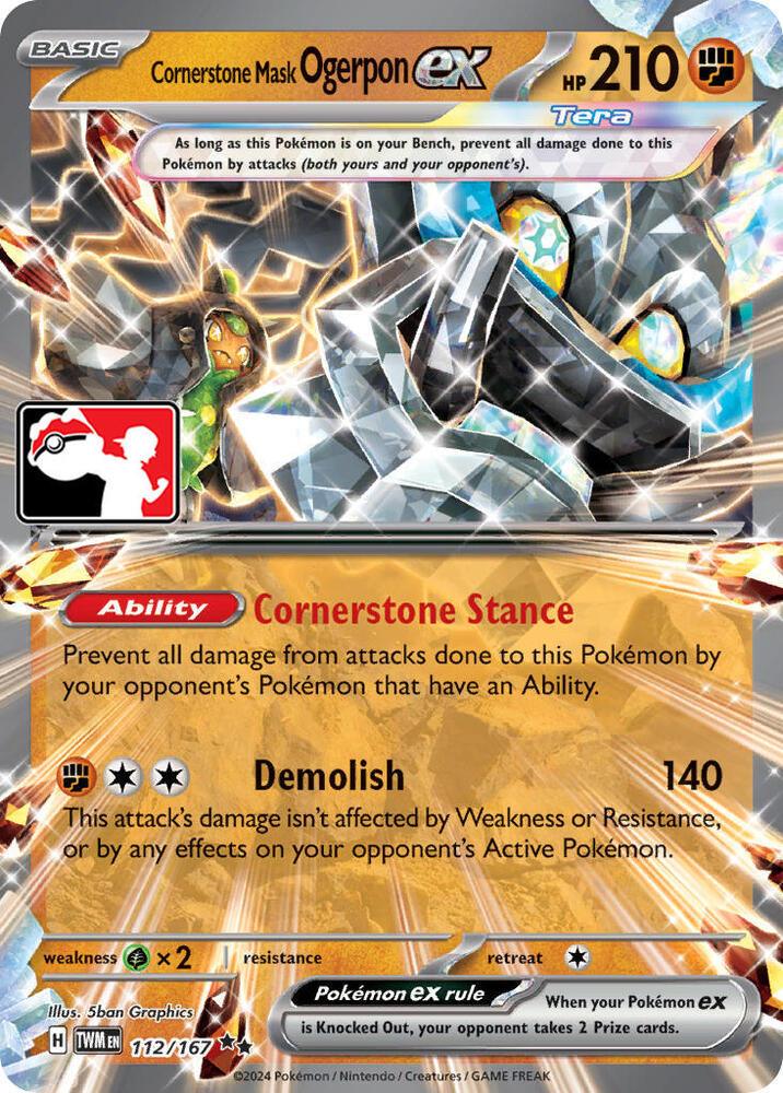 112, Prize Pack Series Six Cornerstone Mask Ogerpon ex (112/167) [Prize Pack Series Six] - Trading Card World