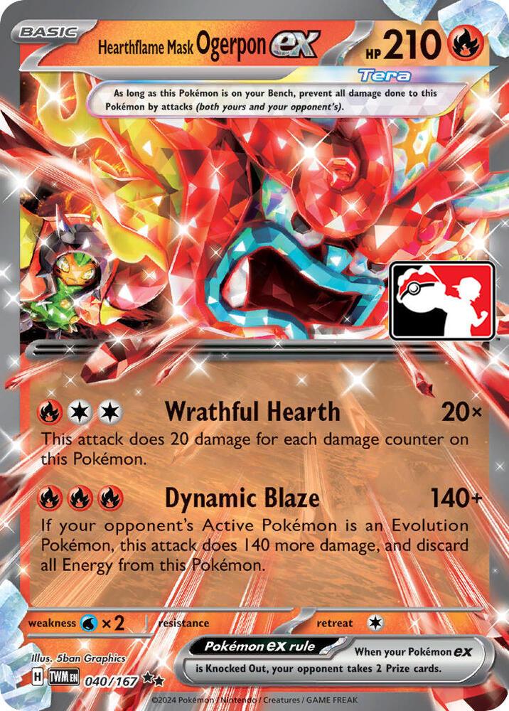 040, Prize Pack Series Six Hearthflame Mask Ogerpon ex (040/167) [Prize Pack Series Six] - Trading Card World