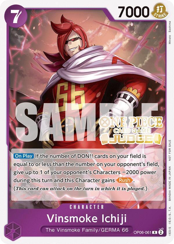 Character, GERMA 66, One Piece Promotion Cards, Promotional Cards, Rare, The Vinsmoke Family Vinsmoke Ichiji (Judge Pack Vol. 5) [One Piece Promotion Cards] - Trading Card World