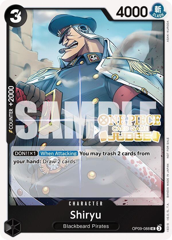 Blackbeard Pirates, Character, One Piece Promotion Cards, Promotional Cards, Uncommon Shiryu (Judge Pack Vol. 5) [One Piece Promotion Cards] - Trading Card World