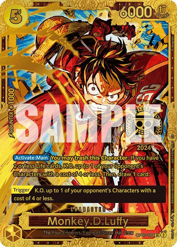 Character, Egghead, One Piece Promotion Cards, Promotional Cards, Straw Hat Crew, Super Rare, The Four Emperors Monkey.D.Luffy (Championship 2024 World Final 1st Place) [One Piece Promotion Cards] - Trading Card World