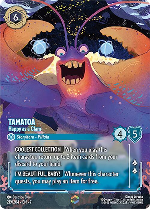  Tamatoa - Happy as a Clam (Enchanted) (219/204) [Archazia's Island] - Trading Card World