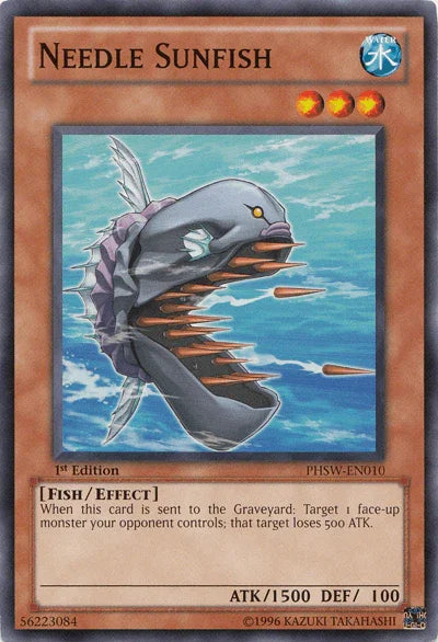 1st Edition, Common, Effect Monster, Fish, Photon Shockwave, Unlimited, Water Needle Sunfish [PHSW-EN010] Common - Trading Card World