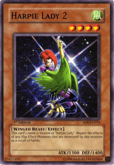 1st Edition, Common, Effect Monster, Structure Deck: Lord of the Storm, Unlimited, Wind, Winged Beast Harpie Lady 2 [SD8-EN014] Common - Trading Card World